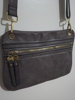 Nicole Miller Triple Zip Crossbody Bag